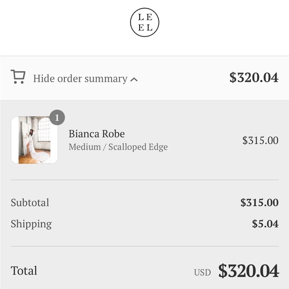 Le El New York Bianca Scalloped Edge Bridal Robe - Picture 9 of 9